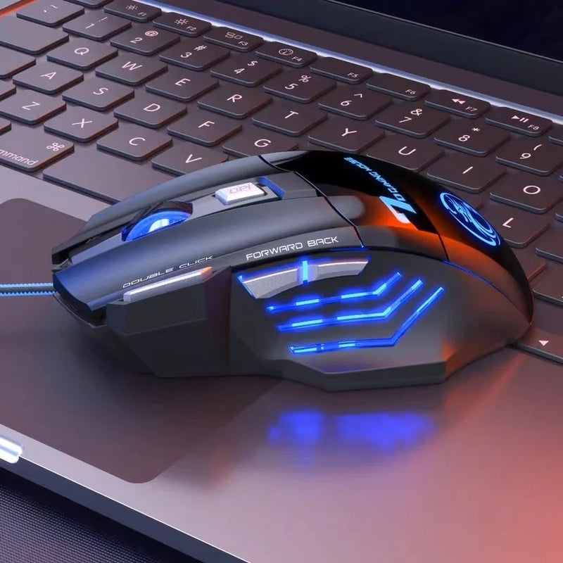 Domine seus jogos com o mouse gamer X7: precisão de 3200 DPI, LED laser e botões programáveis!