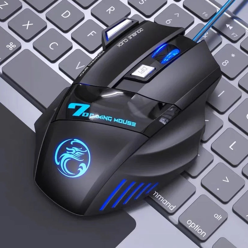 Domine seus jogos com o mouse gamer X7: precisão de 3200 DPI, LED laser e botões programáveis!