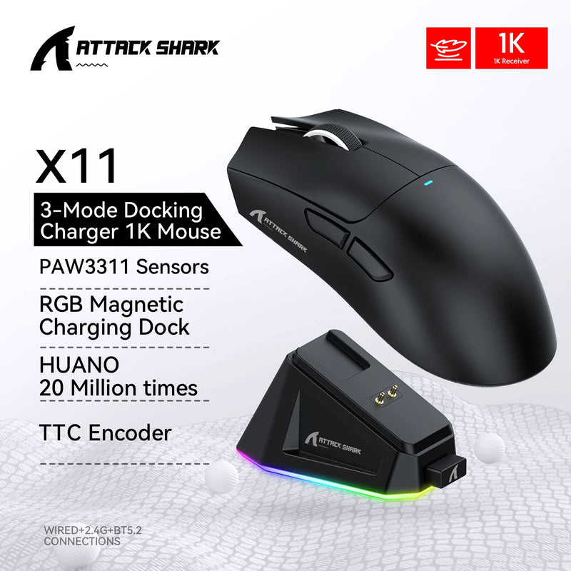 Mouse Gamer Attack Shark X11: Precisão Extrema para Vitórias Épicas