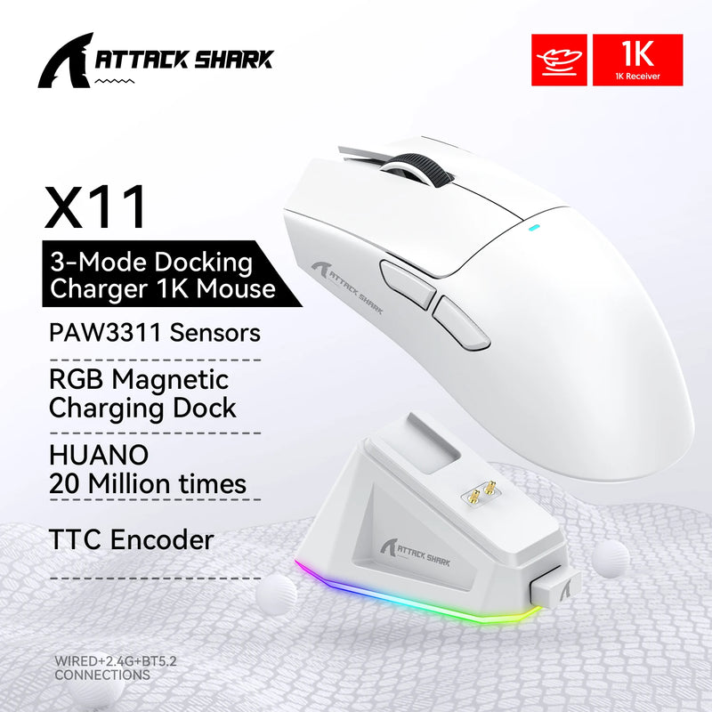 Mouse Gamer Attack Shark X11: Precisão Extrema para Vitórias Épicas