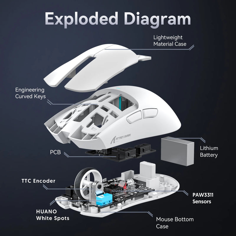 Mouse Gamer Attack Shark X11: Precisão Extrema para Vitórias Épicas