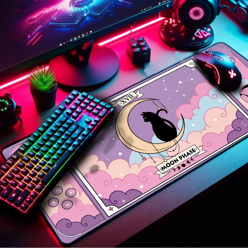 Mouse Pad Gamer Kawaii Girl Premium Antiderrapante com Borda Costurada Diversos Tamanhos